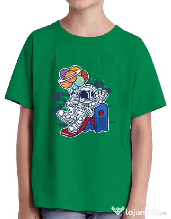 Tricou ADLER copil Space Slider Verde mediu