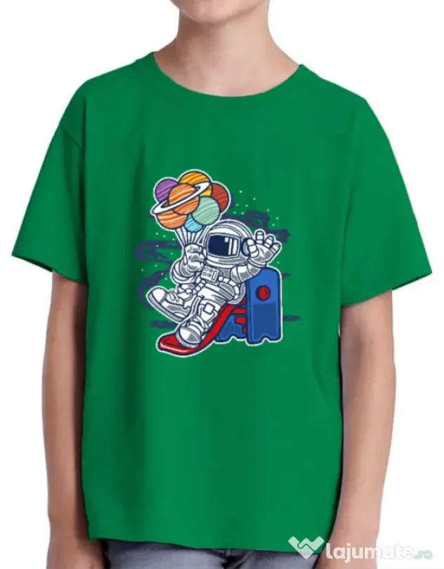 Tricou ADLER copil Space Slider Verde mediu