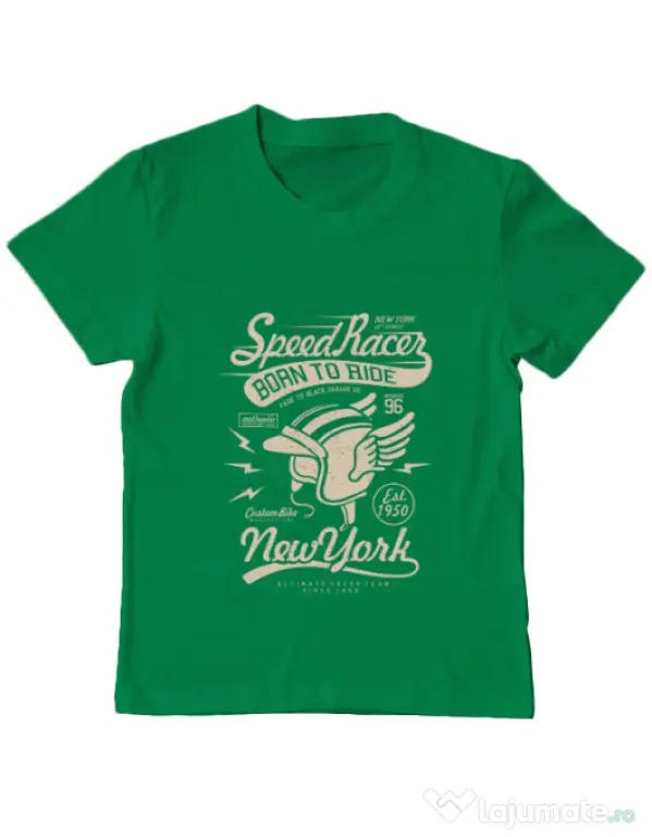 Tricou ADLER copil Speed Racer Verde mediu
