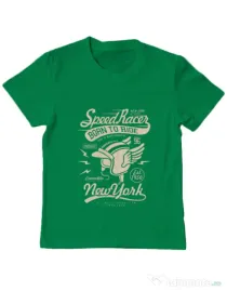 Tricou ADLER copil Speed Racer Verde mediu