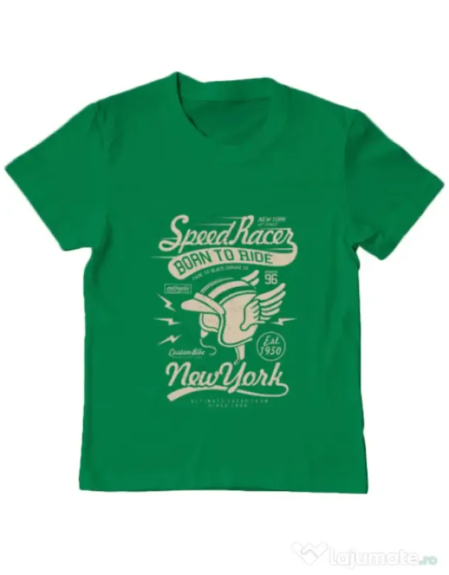 Tricou ADLER copil Speed Racer Verde mediu