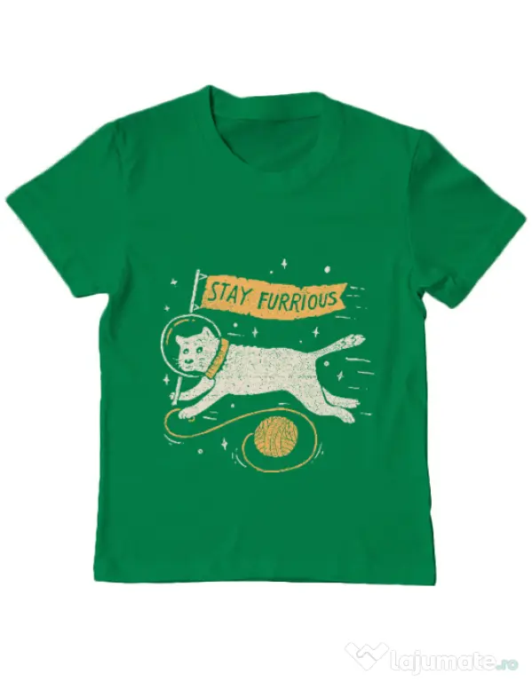 Tricou ADLER copil Stay Furrious Verde mediu
