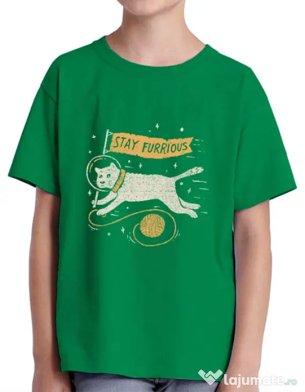 Tricou ADLER copil Stay Furrious Verde mediu