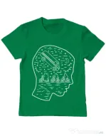 Tricou ADLER copil Stranger night Verde mediu