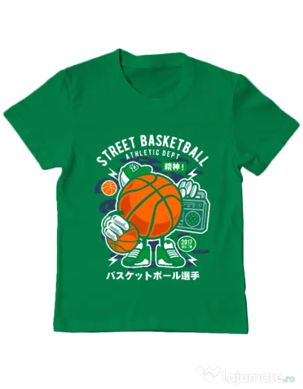 Tricou ADLER copil Street Basketball Verde mediu