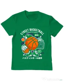 Tricou ADLER copil Street Basketball Verde mediu