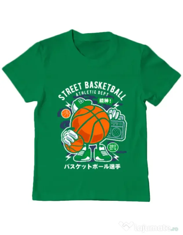 Tricou ADLER copil Street Basketball Verde mediu