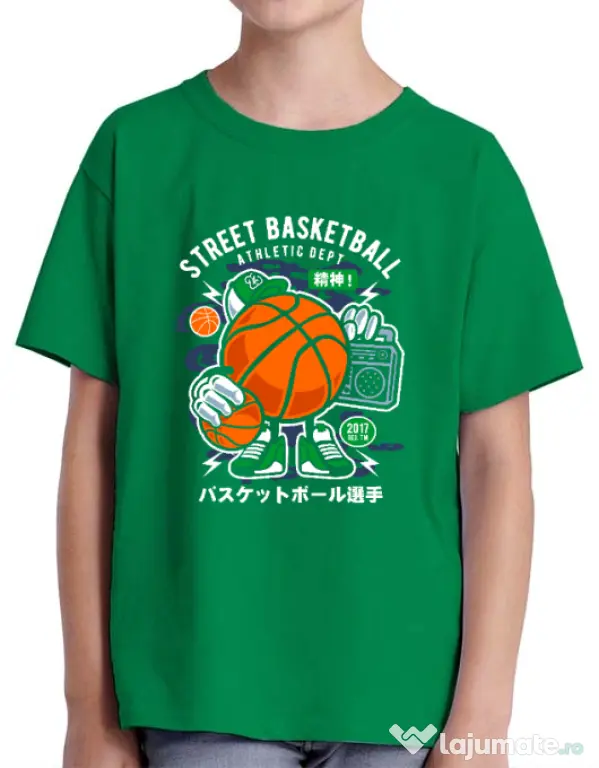 Tricou ADLER copil Street Basketball Verde mediu