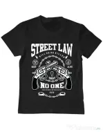 Tricou ADLER copil Street Law Negru