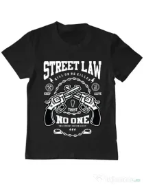 Tricou ADLER copil Street Law Negru