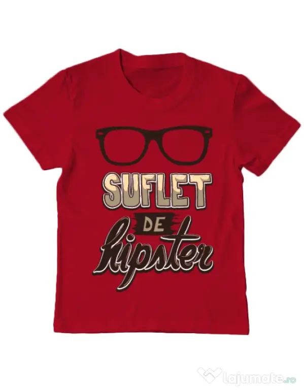 Tricou ADLER copil Suflet de hipster Rosu