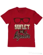 Tricou ADLER copil Suflet de hipster Rosu