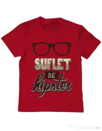 Tricou ADLER copil Suflet de hipster Rosu