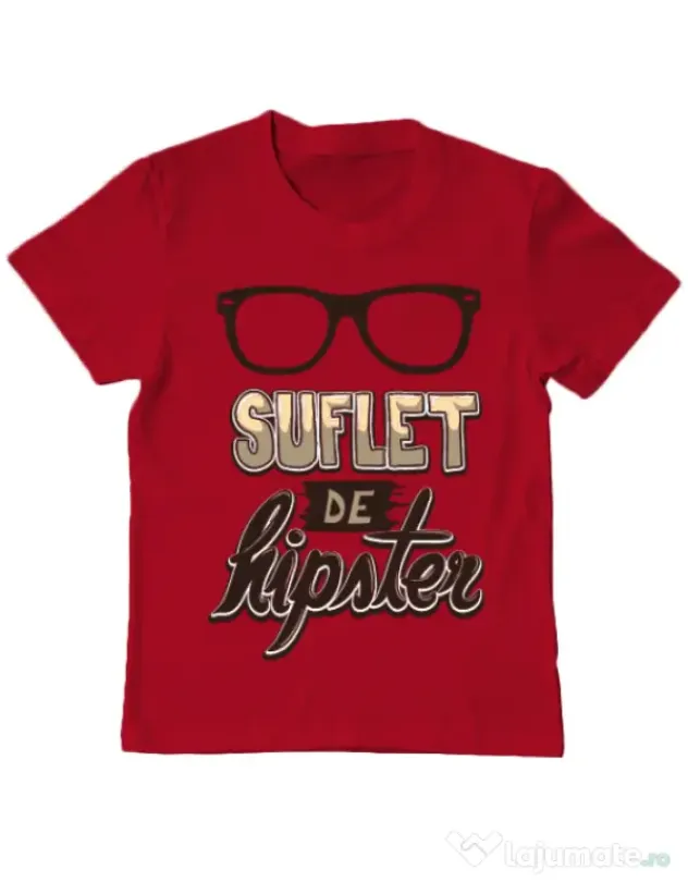 Tricou ADLER copil Suflet de hipster Rosu