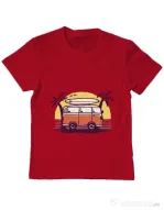 Tricou ADLER copil Sunset Van Rosu