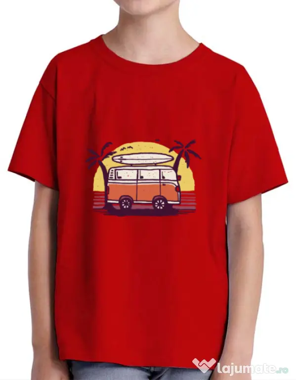 Tricou ADLER copil Sunset Van Rosu
