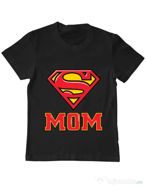 Tricou ADLER copil Super mom Negru