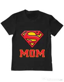 Tricou ADLER copil Super mom Negru