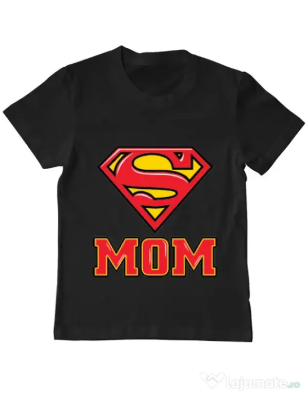 Tricou ADLER copil Super mom Negru
