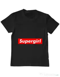 Tricou ADLER copil Supergirl Negru
