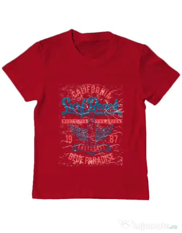 Tricou ADLER copil Surf Beach Rosu