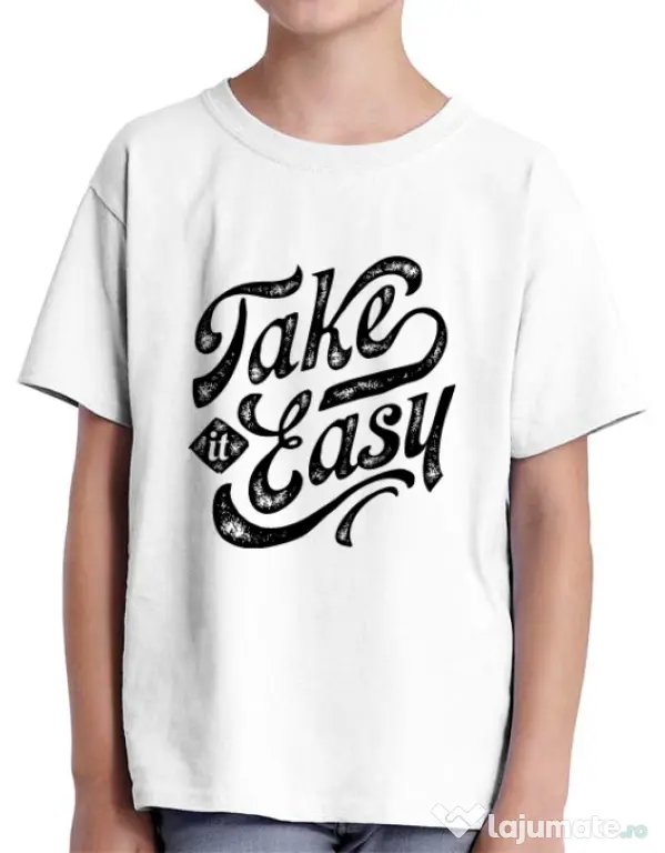Tricou ADLER copil Take it easy Alb