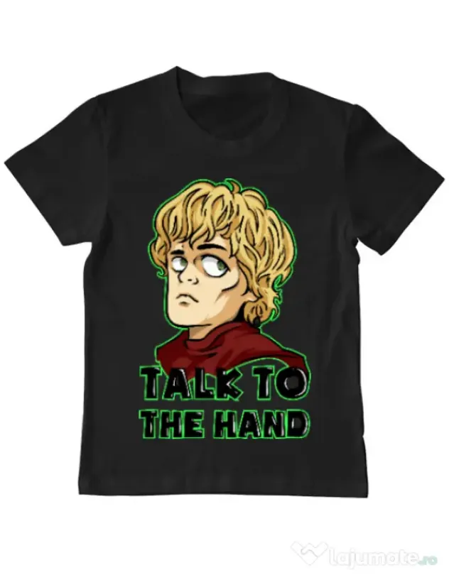 Tricou ADLER copil Talk to the hand Negru