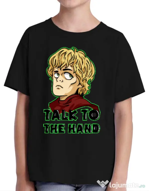 Tricou ADLER copil Talk to the hand Negru