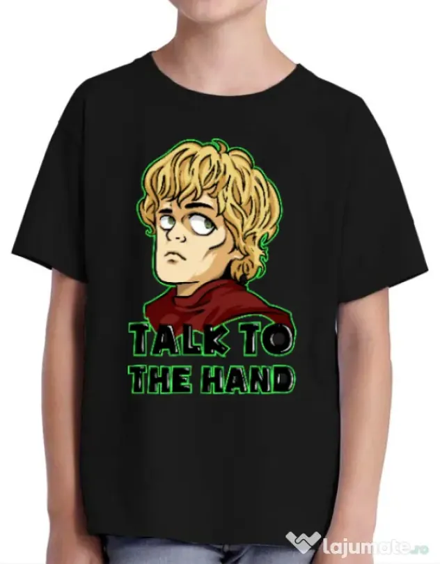 Tricou ADLER copil Talk to the hand Negru
