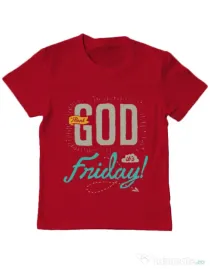 Tricou ADLER copil Thank GOD its Friday Rosu
