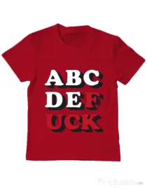 Tricou ADLER copil The alphabet Rosu