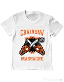 Tricou ADLER copil The Chainsaw Massacre Alb