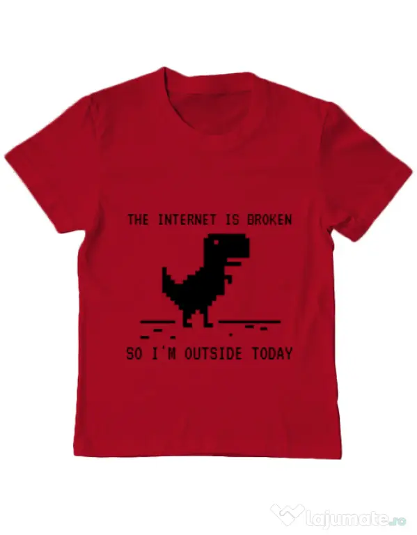 Tricou ADLER copil The internet is broken Rosu