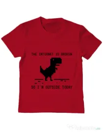 Tricou ADLER copil The internet is broken Rosu