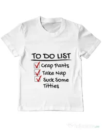 Tricou ADLER copil To do list Alb
