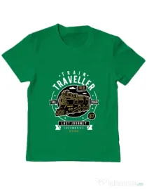 Tricou ADLER copil Train Traveller Verde mediu