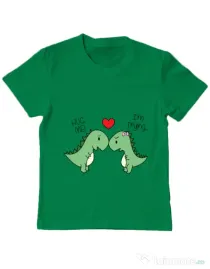 Tricou ADLER copil Trex love Verde mediu