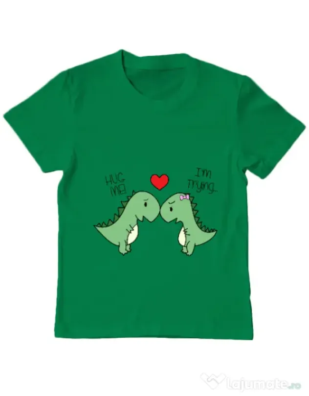 Tricou ADLER copil Trex love Verde mediu
