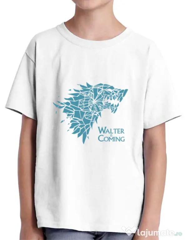 Tricou ADLER copil Walter is coming Alb