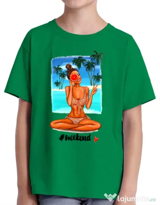 Tricou ADLER copil Weekend Verde mediu
