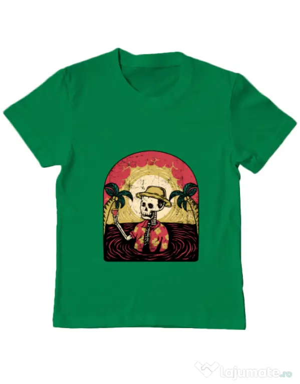 Tricou ADLER copil Welcome to My Paradise Verde mediu