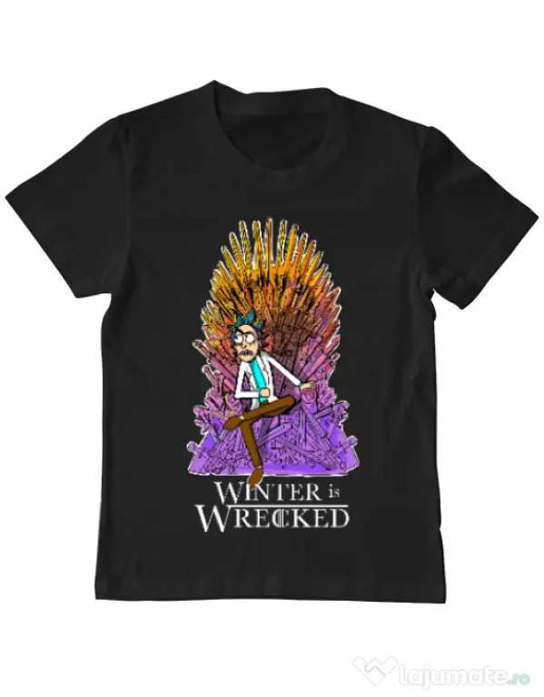 Tricou ADLER copil Winter is wrecked Negru