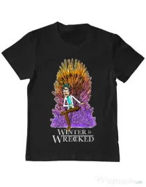 Tricou ADLER copil Winter is wrecked Negru