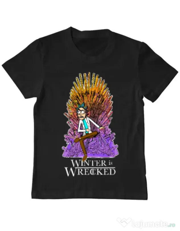 Tricou ADLER copil Winter is wrecked Negru