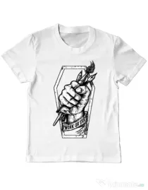 Tricou ADLER copil Work or Die Alb