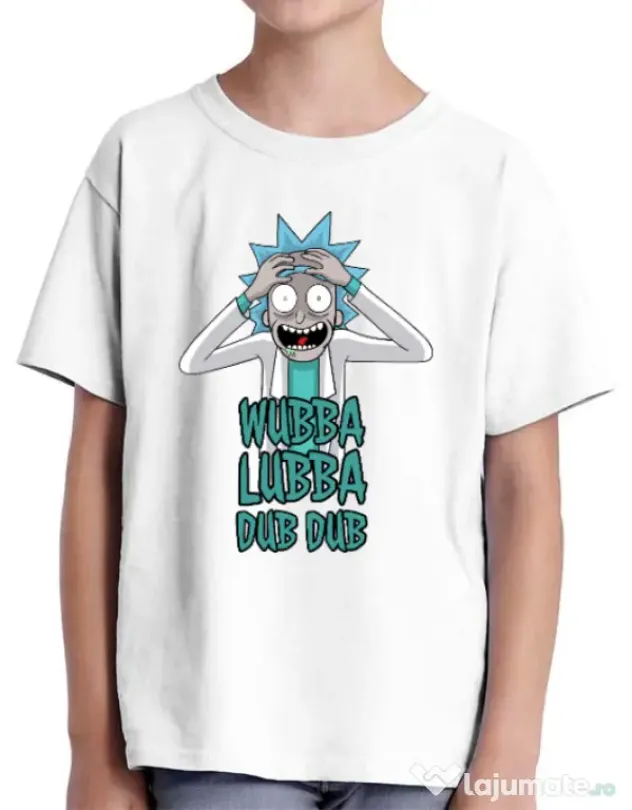 Tricou ADLER copil Wubba Lubba Dub Dub Alb