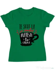 Tricou ADLER dama Te scot la un zambet Verde mediu