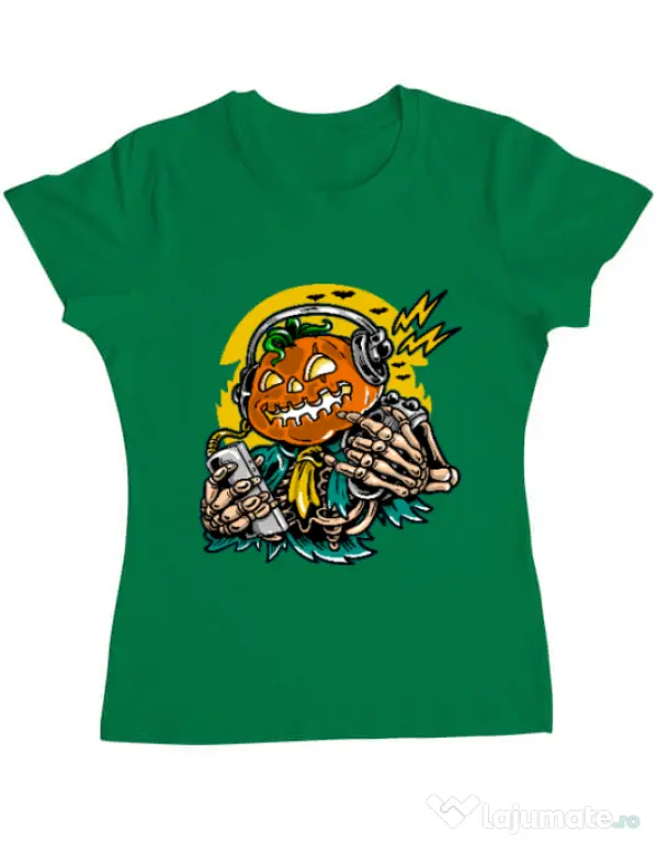 Tricou ADLER dama Pumpkin Music Verde mediu