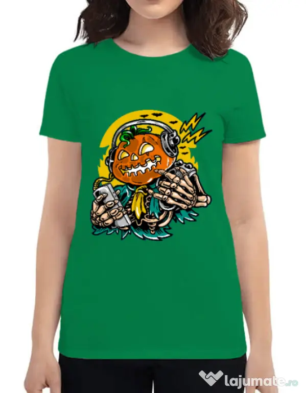 Tricou ADLER dama Pumpkin Music Verde mediu