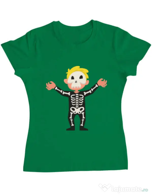 Tricou ADLER dama Halloween Skull Verde mediu
